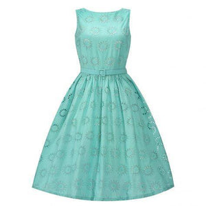 Lindy Bop Blondelle Turq Summer Dress - HerSecretCloset.co.uk