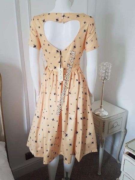 Lindy Bop Brittany Yellow Bee Swing Dress - HerSecretCloset.co.uk