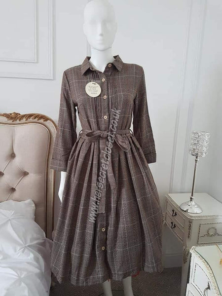 Lindy Bop Charlotte Rustic Check Shirt Swing Dress - HerSecretCloset.co.uk