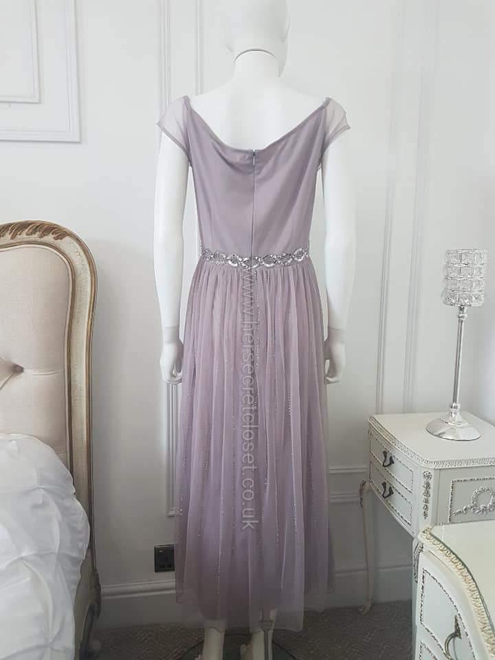 Lindy Bop Abrielle Mauve Maxi Evening Dress Vintage 1920s - HerSecretCloset.co.uk