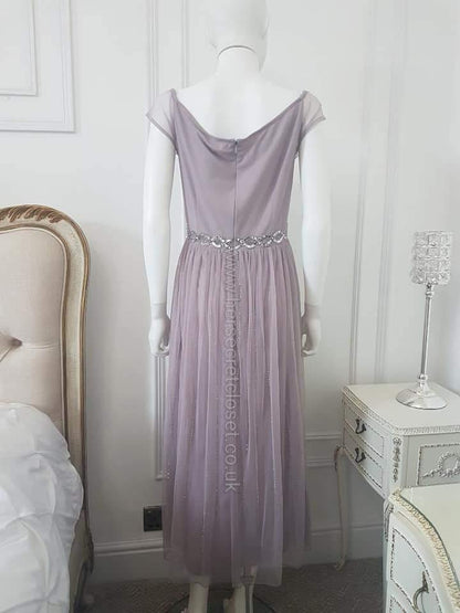 Lindy Bop Abrielle Mauve Maxi Evening Dress Vintage 1920s - HerSecretCloset.co.uk