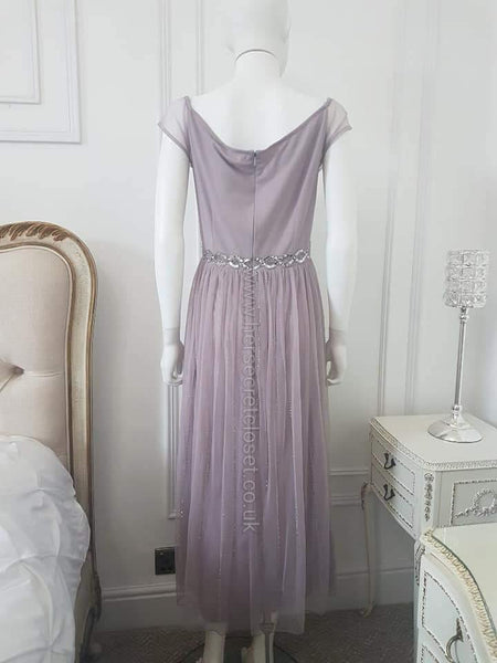 Lindy Bop Abrielle Mauve Maxi Evening Dress Vintage 1920s - HerSecretCloset.co.uk