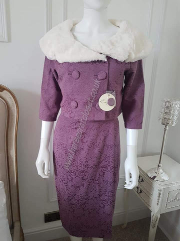 Lindy Bop Beverly Amethyst Pencil Dress Twin Set - HerSecretCloset.co.uk