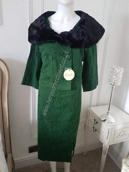 Lindy Bop Beverly Emerald Pencil Dress Twin Set - HerSecretCloset.co.uk