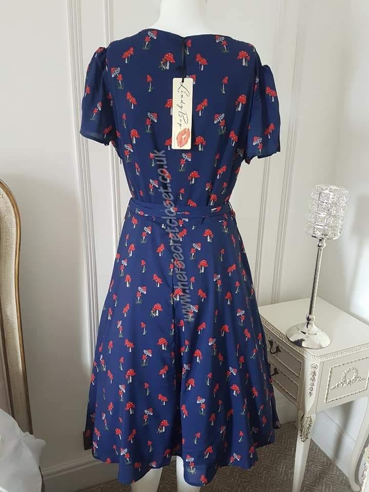Lindy Bop Bretta Navy Toadstools Tea Dress - HerSecretCloset.co.uk