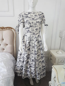 Lindy Bop Carissa' Porcelain Winter Toile Midi Dress - HerSecretCloset.co.uk