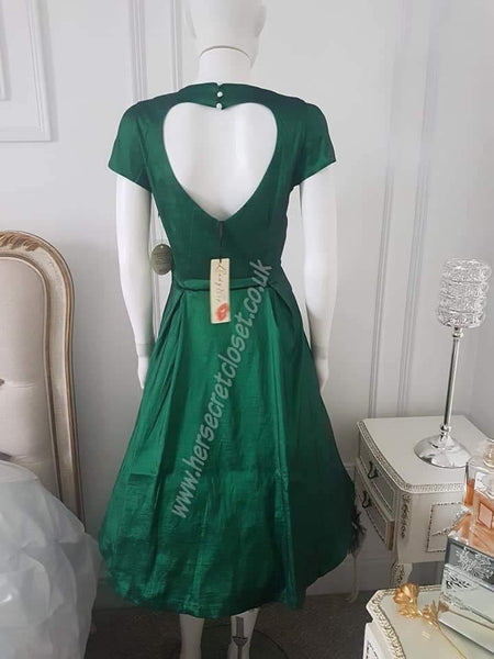 Lindy Bop Celestine Shamrock Tafetta Swing Dress - HerSecretCloset.co.uk