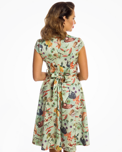 Lindy Bop Dawn Woodland Fairy Print Swing Dress - HerSecretCloset.co.uk