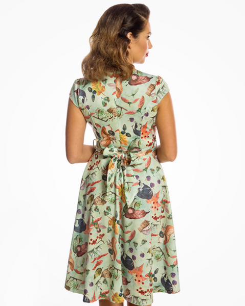 Lindy Bop Dawn Woodland Fairy Print Swing Dress - HerSecretCloset.co.uk