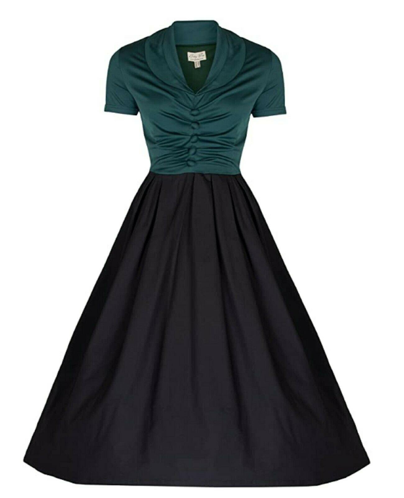 Lindy Bop 'Elsa Green' Classy Vintage 1950's Rockabilly Swing Jive Shirt Dress - HerSecretCloset.co.uk