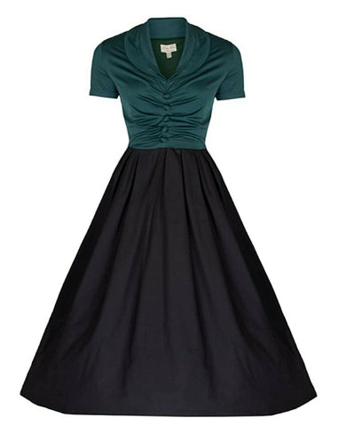 Lindy Bop 'Elsa Green' Classy Vintage 1950's Rockabilly Swing Jive Shirt Dress - HerSecretCloset.co.uk