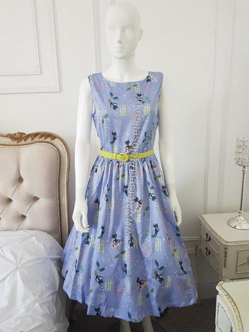 Lindy Bop Blue Mercats Swing Dress - HerSecretCloset.co.uk