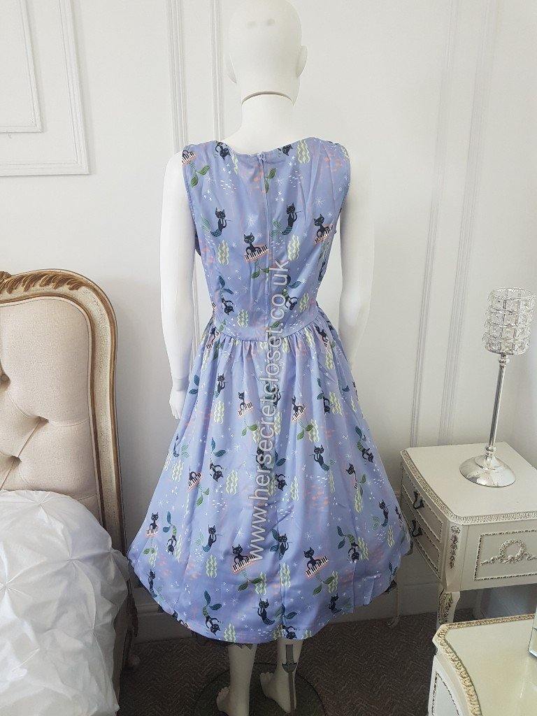 Lindy Bop Blue Mercats Swing Dress - HerSecretCloset.co.uk
