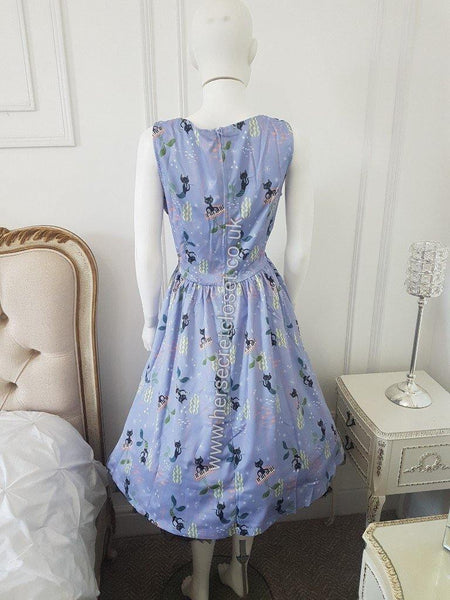 Lindy Bop Blue Mercats Swing Dress - HerSecretCloset.co.uk