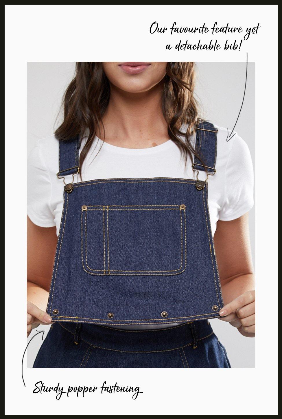 Lindy Bop Damaris Indigo Denim Pinafore Dungaree Dress Skirt - HerSecretCloset.co.uk