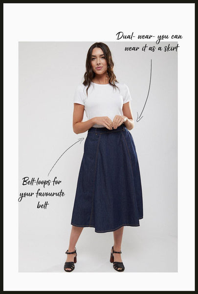 Lindy Bop Damaris Indigo Denim Pinafore Dungaree Dress Skirt - HerSecretCloset.co.uk