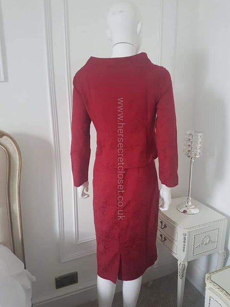Lindy Bop Mildred Red Pencil Dress and Jacket (Two Piece set) - HerSecretCloset.co.uk