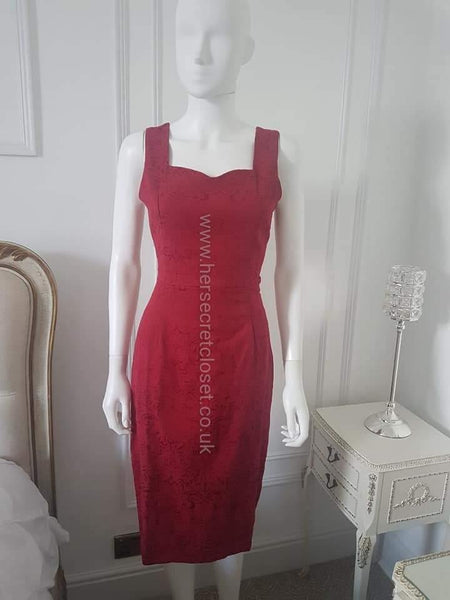 Lindy Bop Mildred Red Pencil Dress and Jacket (Two Piece set) - HerSecretCloset.co.uk