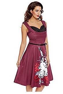 Ophelia Floral Stag Print Swing Dress - HerSecretCloset.co.uk