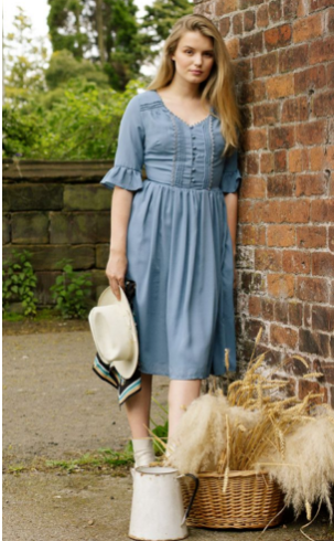 Lindy Bop Blue Francis May Cornflour Dress - 1950s