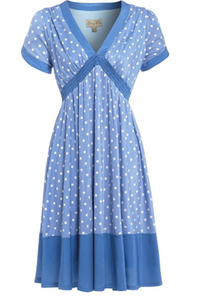 Lindy Bop Ariadne' Blue Polka Dot Tea Dress