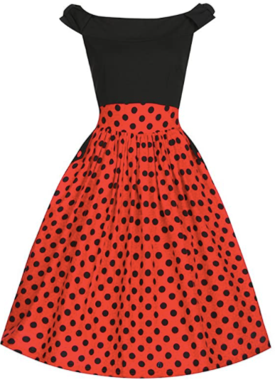 Lindy Bop 'Carla' Black Red Polka Dot Swing Dress