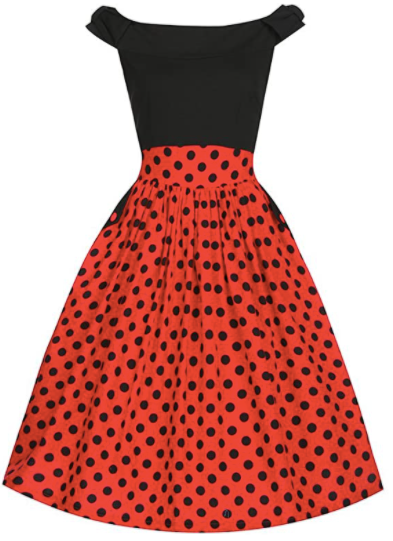 Lindy Bop 'Carla' Black Red Polka Dot Swing Dress