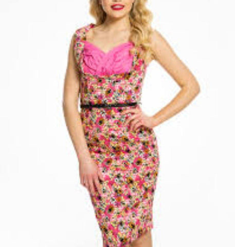 Vanessa Bee Floral Flattering Wiggle Dress - HerSecretCloset.co.uk