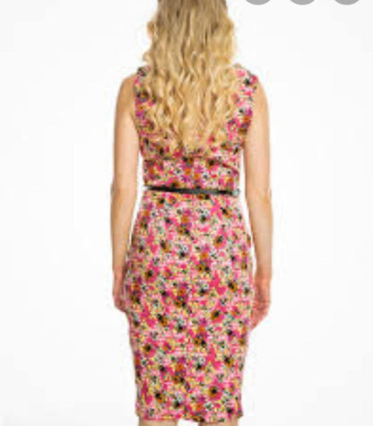 Vanessa Bee Floral Flattering Wiggle Dress - HerSecretCloset.co.uk