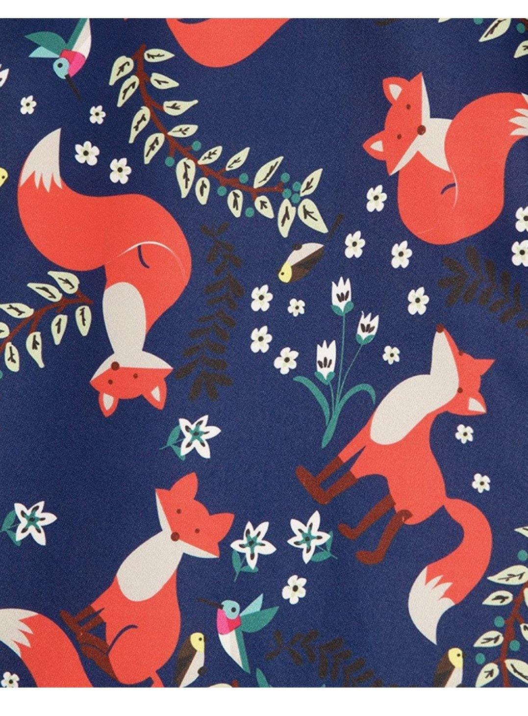 Lindy Bop Bletchley Indigo Foxprint Swing Dress - HerSecretCloset.co.uk