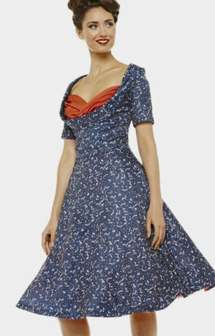 Lindy Bop Sloane Starry Night Vintage Dress - HerSecretCloset.co.uk