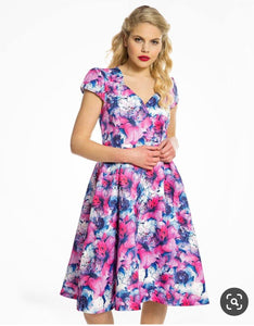 Lindy Bop Celestine Pink Lily Vintage Bridesmaid Dress - HerSecretCloset.co.uk