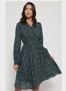 Lindy Bop Ivory Rose Plaid Check Dress - HerSecretCloset.co.uk