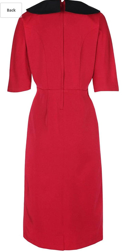 Lindy Bop Deanna Crimson 40s 50s Style Glamorous Dress - HerSecretCloset.co.uk