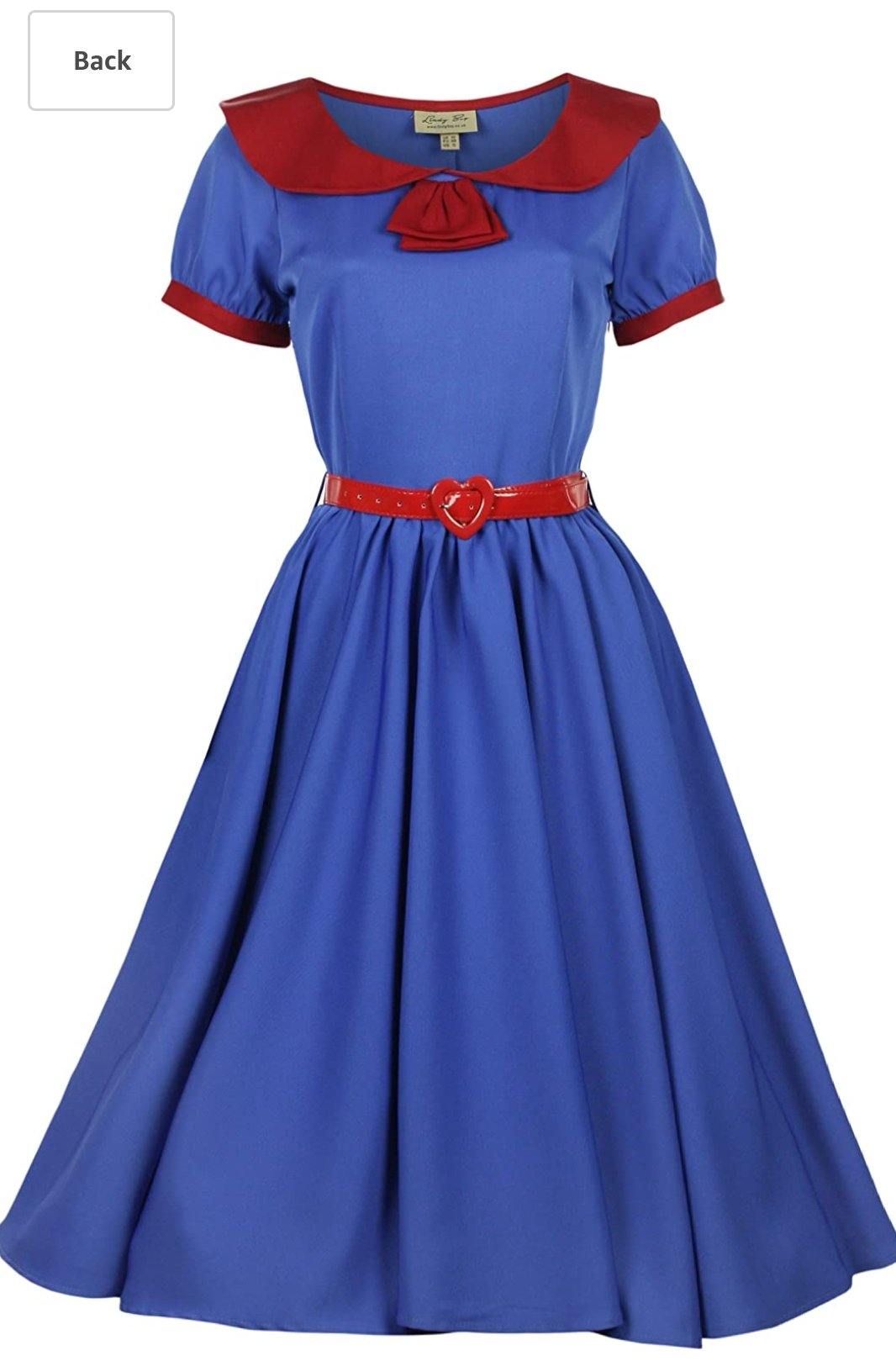 Lindy Bop Vintage 1950s Style Odette Blue Swing Evening Party Dress - HerSecretCloset.co.uk