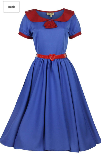 Lindy Bop Vintage 1950s Style Odette Blue Swing Evening Party Dress - HerSecretCloset.co.uk