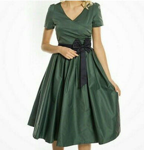 Lindy Bop Gina Teal Evening Christmas Occasion Dress - HerSecretCloset.co.uk