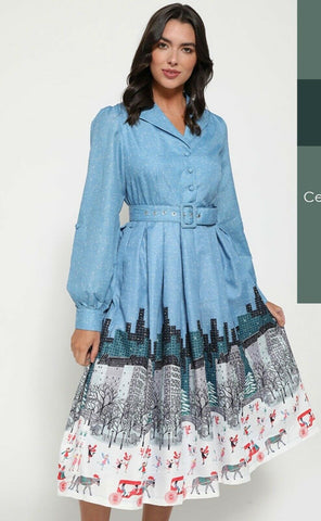 Lindy Bop Shannon Central Park Festive Swing Dress