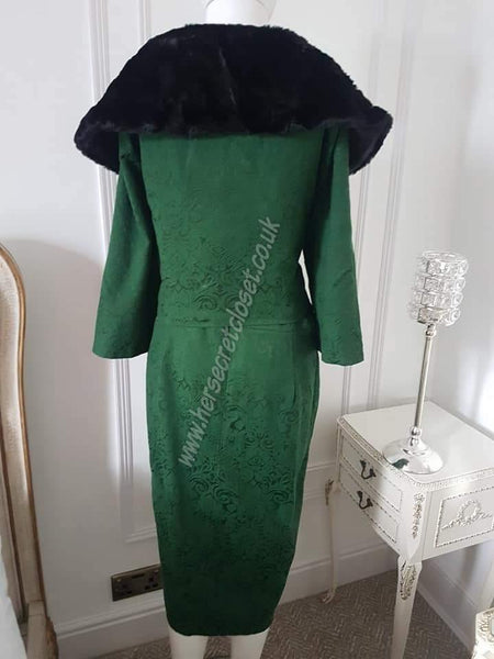Lindy Bop Beverly Emerald Pencil Dress Twin Set - HerSecretCloset.co.uk
