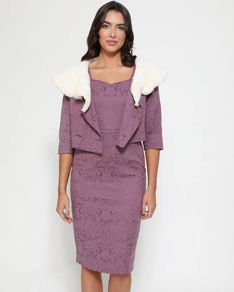 Lindy Bop Beverly Amethyst Pencil Dress Twin Set - HerSecretCloset.co.uk