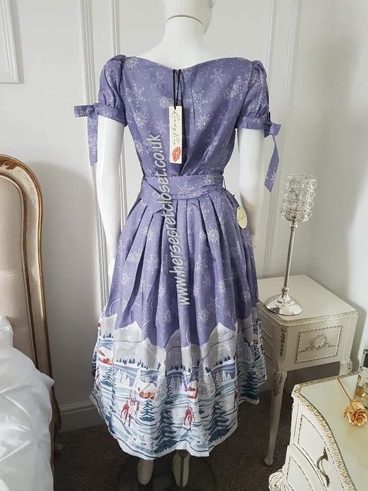 lindy bop christmas dress Lindy Bop Quality Carissa Snow Scene Christmas Midi Dress –  HerSecretCloset.co.uk