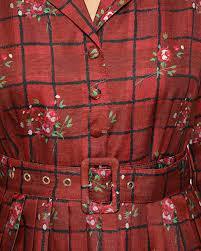 Lindy Bop Shannon Rose Plaid Check Vintage Style Dress - HerSecretCloset.co.uk