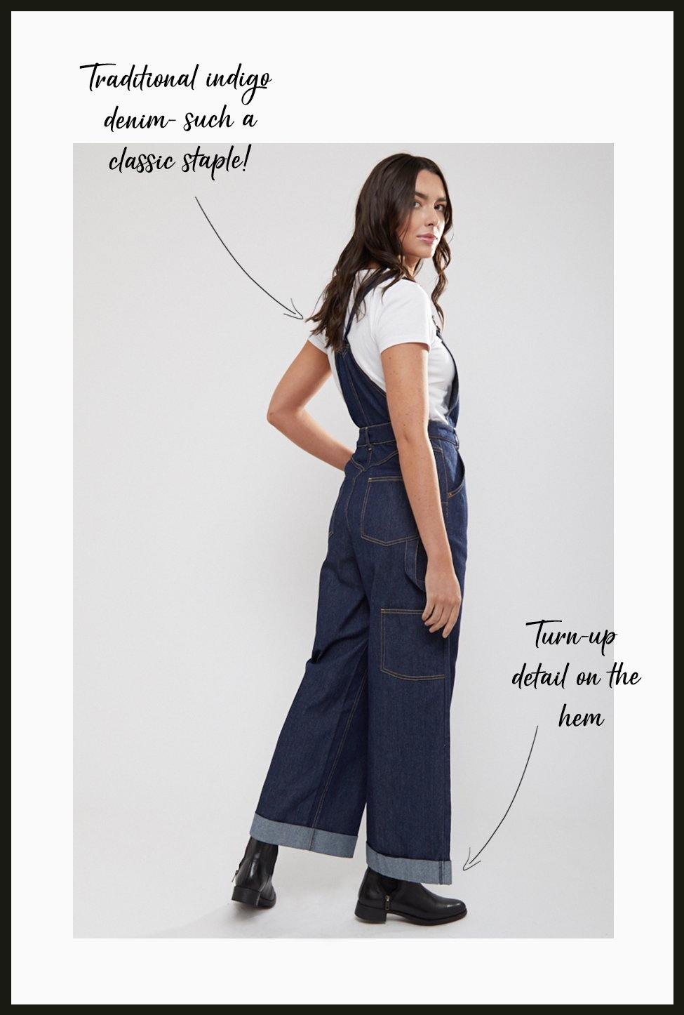 Lindy Bop Leigh Indigo Denim Dungarees - HerSecretCloset.co.uk