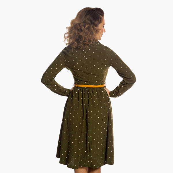 Perrie Moss Green Polka Dots Dress