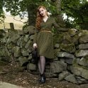Perrie Moss Green Polka Dots Dress