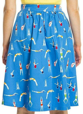 Lindy Bop Pryia Blue Swimmers Skirt - HerSecretCloset.co.uk