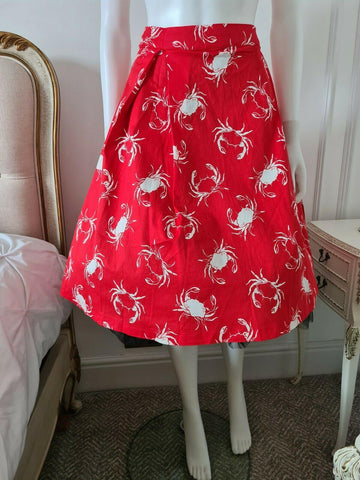 Lindy Bop Marie Red Shellfish Skirt - HerSecretCloset.co.uk