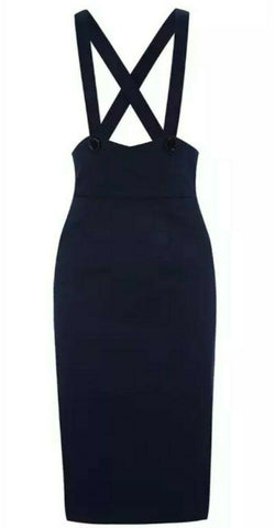 Lindy Bop 'Patty' Navy High Waist Pencil Skirt - HerSecretCloset.co.uk