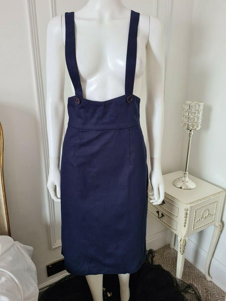 Lindy Bop 'Patty' Navy High Waist Pencil Skirt - HerSecretCloset.co.uk