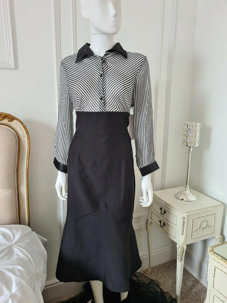 Lindy Bop 'Rhea' Vintage 1940's/1950's High Waisted Fitted Fluted Office Dress - HerSecretCloset.co.uk